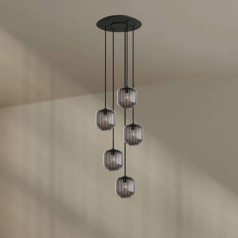 s.luce Velo 5-flammige Galerieleuchte Ø 60cm Baldachin Ø 20cm
