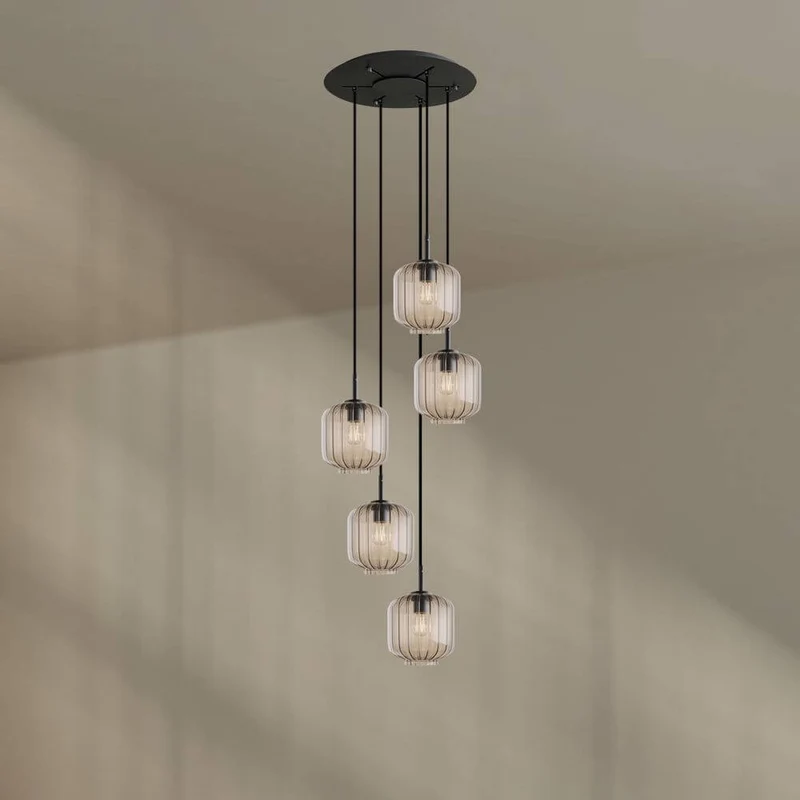 s.luce Velo 5-flammige Galerieleuchte Ø 60cm Baldachin Ø 20cm
