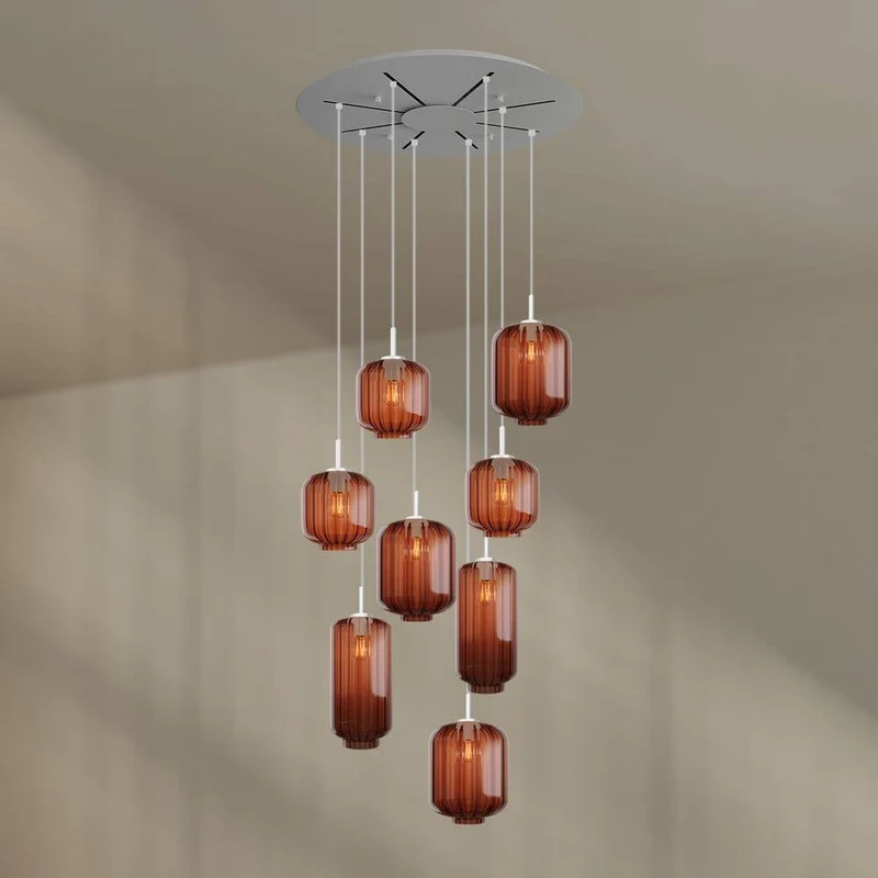 s.luce Velo Galerieleuchte 8-flammig Ø 80cm Baldachin Ø 18/20/25cm