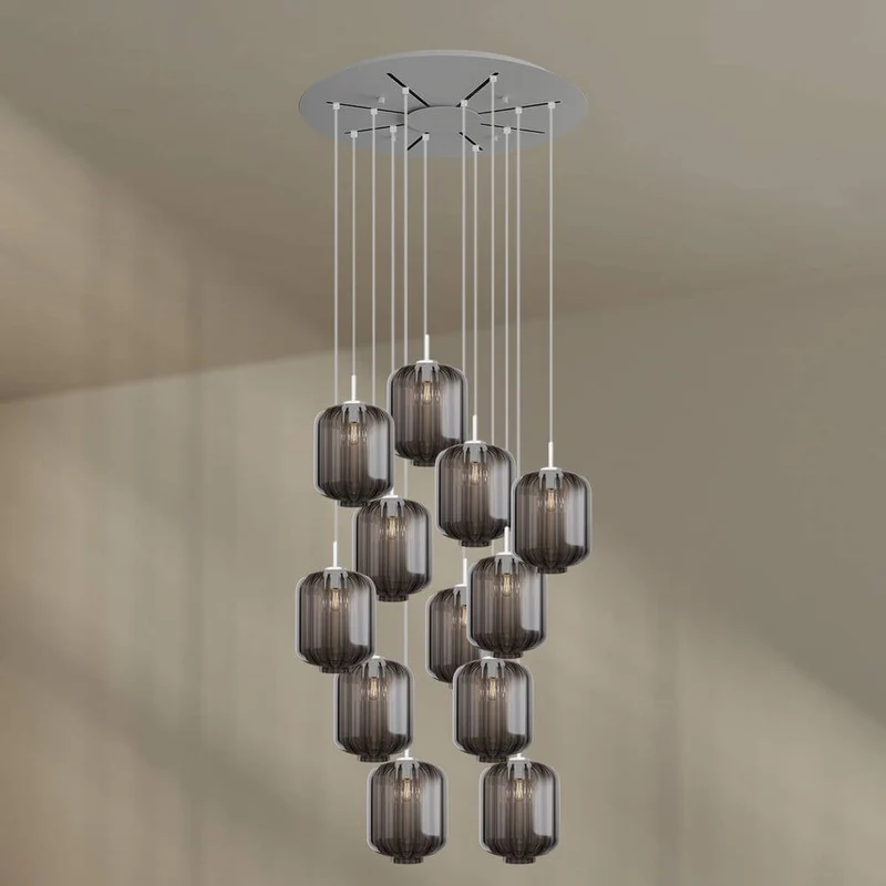 s.luce Velo Galerie-Hängeleuchte 12-flammig Ø 80cm Ø 25cm