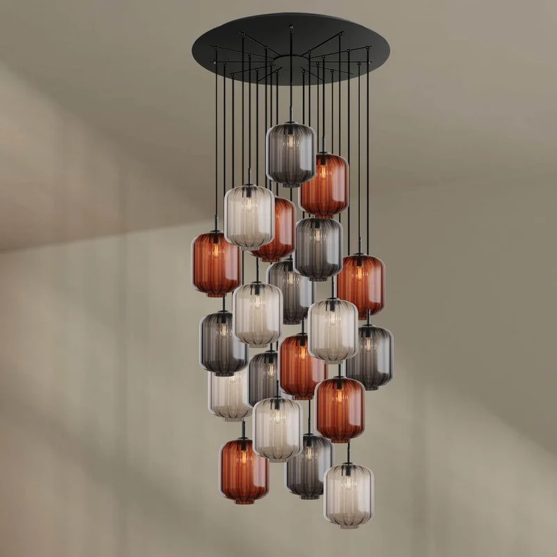 s.luce Velo 20-flammige Galerieleuchte Ø 120cm Ø 25cm