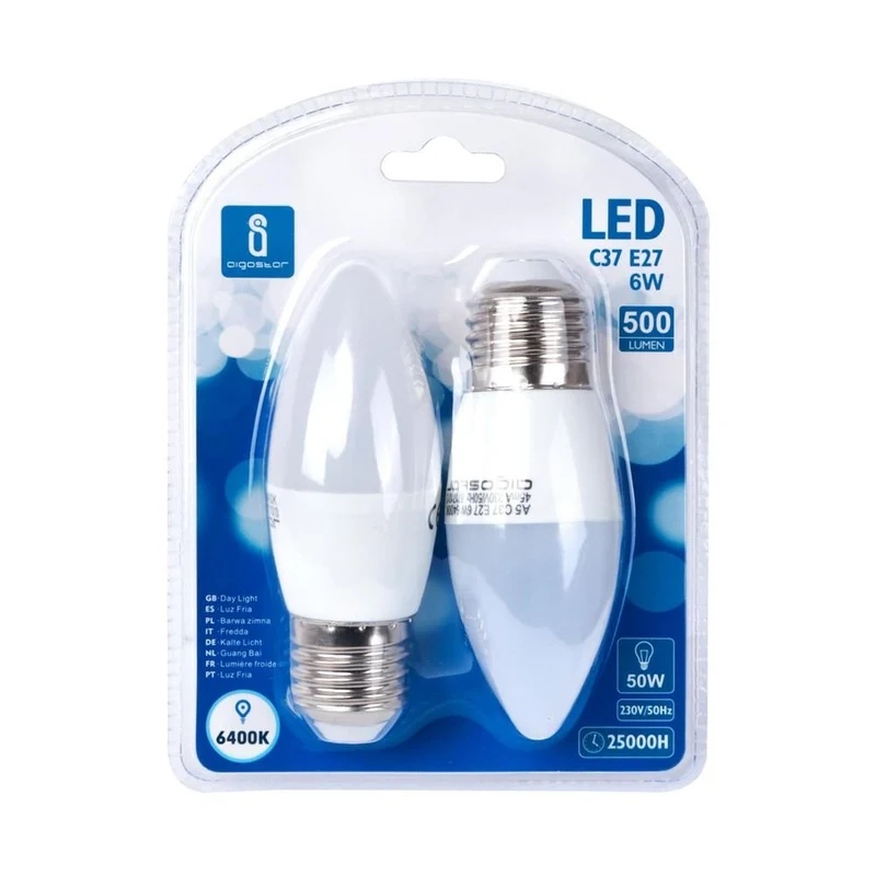 LED Leuchtmittel, E27, 6 W, 510 lm, 6500 K, 2er