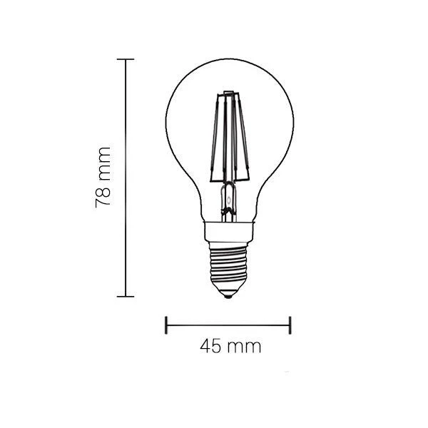 LED Filament Leuchtmittel, E14, 2W, Minibulbform, 200 Lumen, 2700K