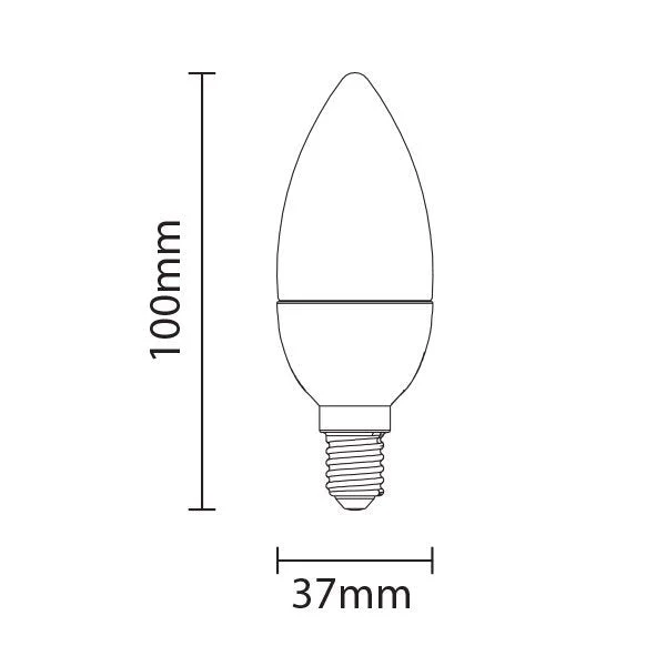 LED-Leuchtmittel, E14, 6W, 480lm, 4500K, Kerze