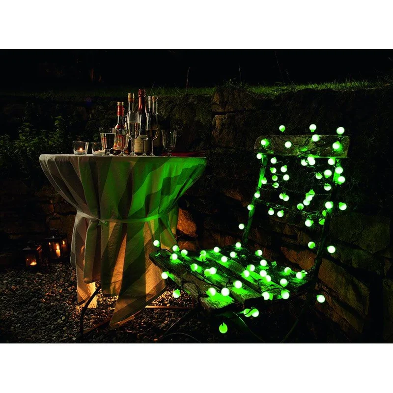 LED Globelichterkette große runde Dioden mit RGB Farbwechsel 80 RGB Dioden IP44