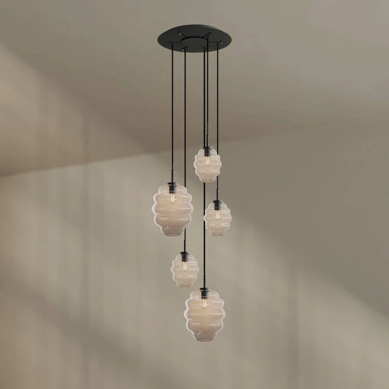 s.luce Echos Galerieleuchte 5-flammig Ø 60cm Baldachin Ø 18/25cm
