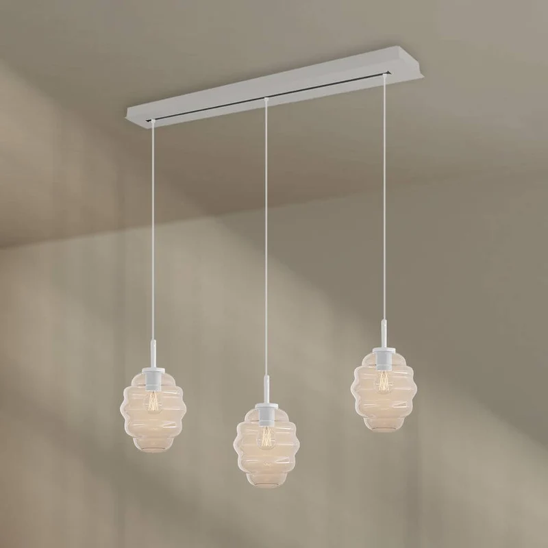 s.luce Echos Esstisch-Hängelampe 3-flammig 120cm Ø 18cm