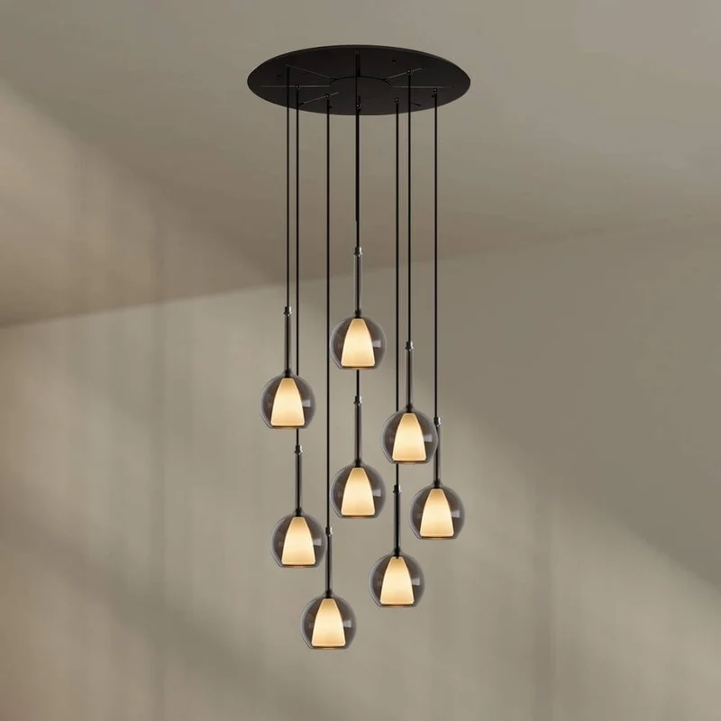 s.luce Belluna Galerieleuchte 8-flammig Ø 80cm Baldachin