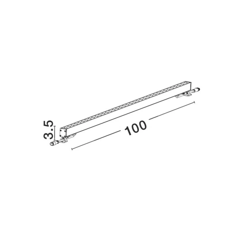 Wall Washer LED Außenwandstrahler 100cm 3000K Winkel Drehbar Nickel IP67