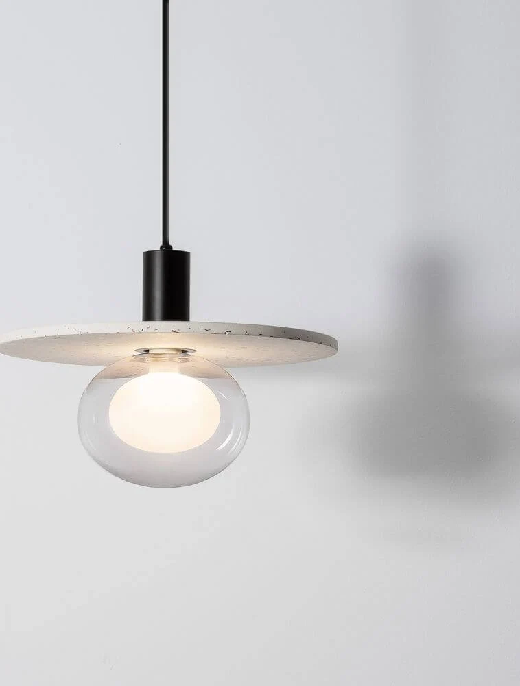 Vrahos Pendelleuchte G9 Ø 29,5cm Beton Beige