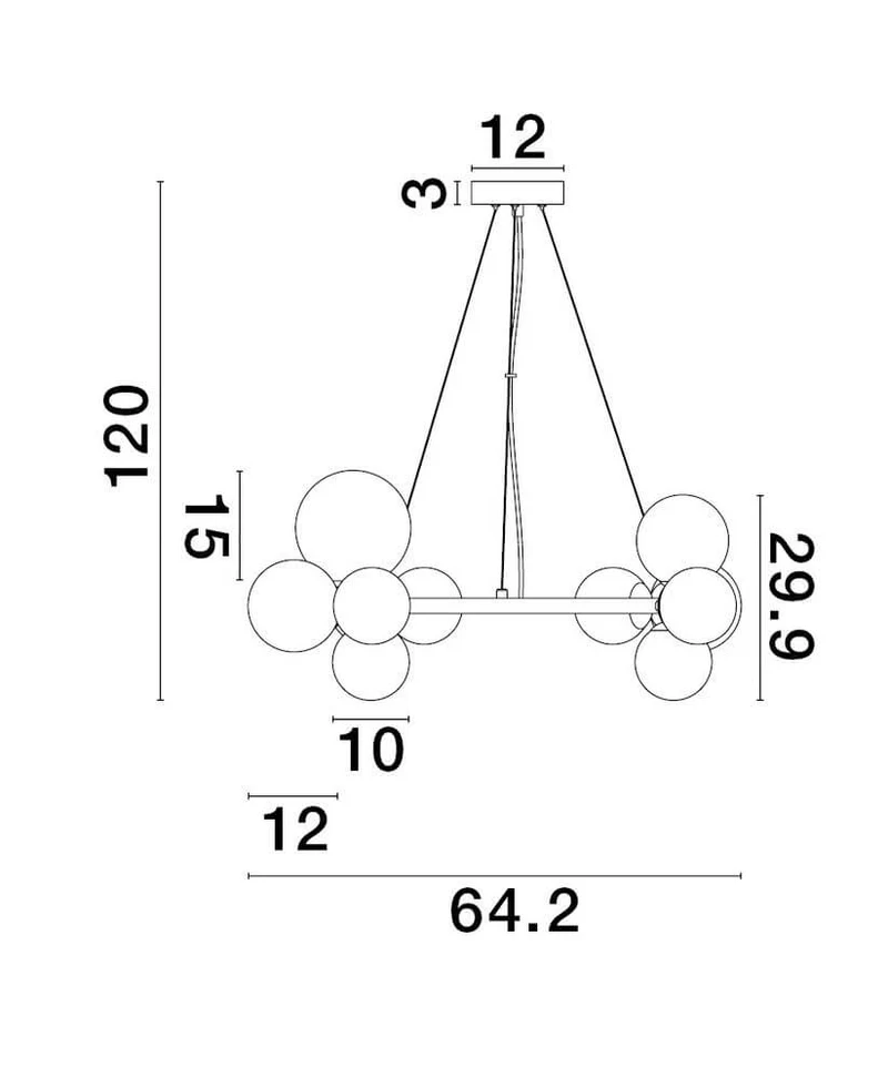 Odillia Pendelleuchte Ø 65cm G9 11-flammig