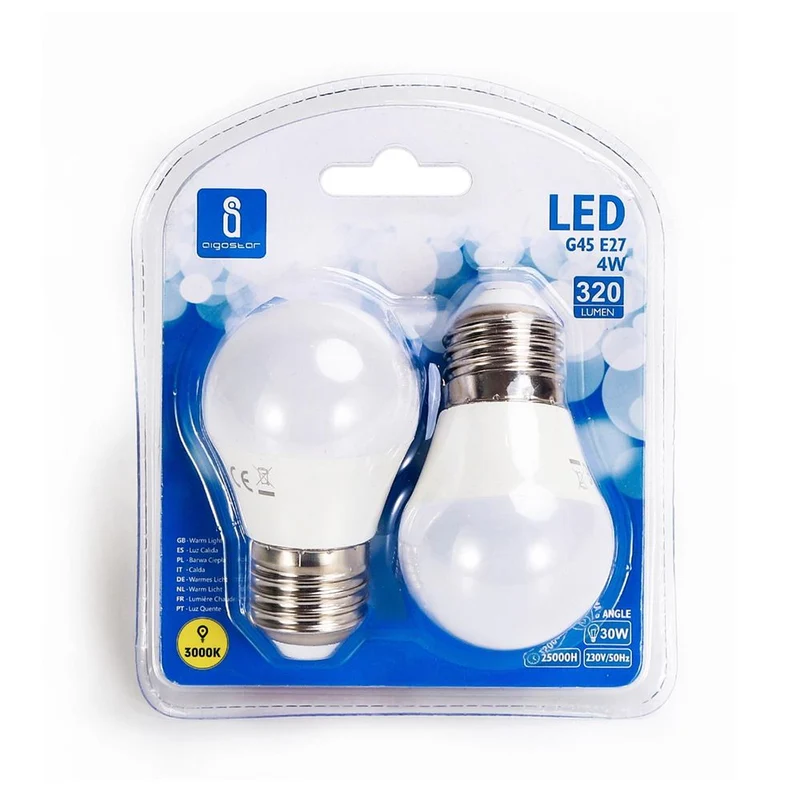 LED Leuchtmittel, E27, 4 W, 340 lm, 3000 K, 2er