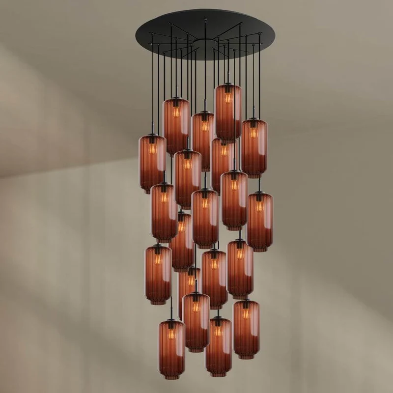 s.luce Velo Galerie-Pendelleuchte 20-flammig Ø 120cm Ø 18cm