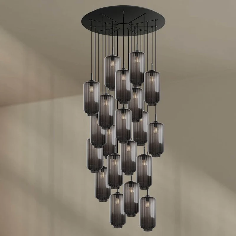 s.luce Velo Galerie-Pendelleuchte 20-flammig Ø 120cm Ø 18cm