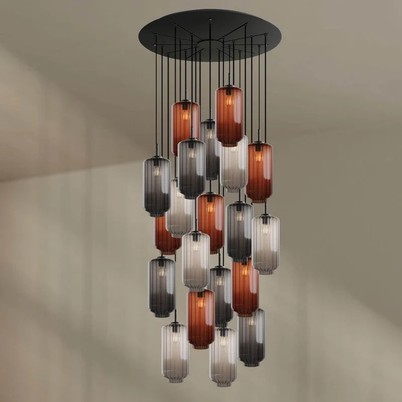 s.luce Velo Galerie-Pendelleuchte 20-flammig Ø 120cm Ø 18cm