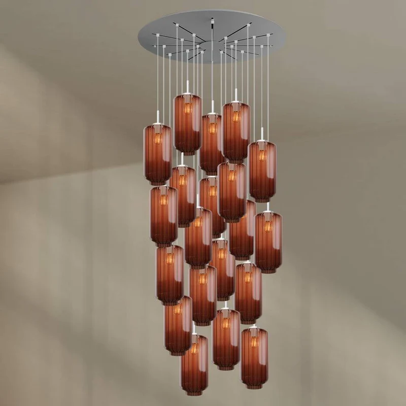 s.luce Velo Galerie-Pendelleuchte 20-flammig Ø 120cm Ø 18cm