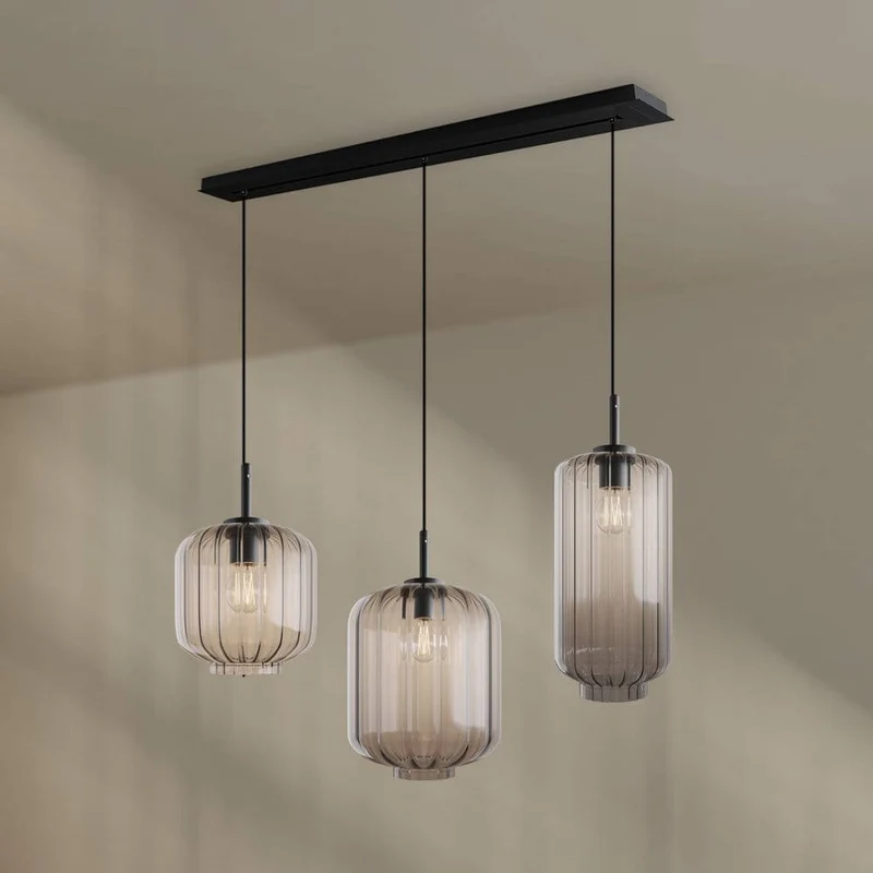 s.luce Velo Esstisch-Hängelampe 3-flammig 120cm Ø 18/20/25cm
