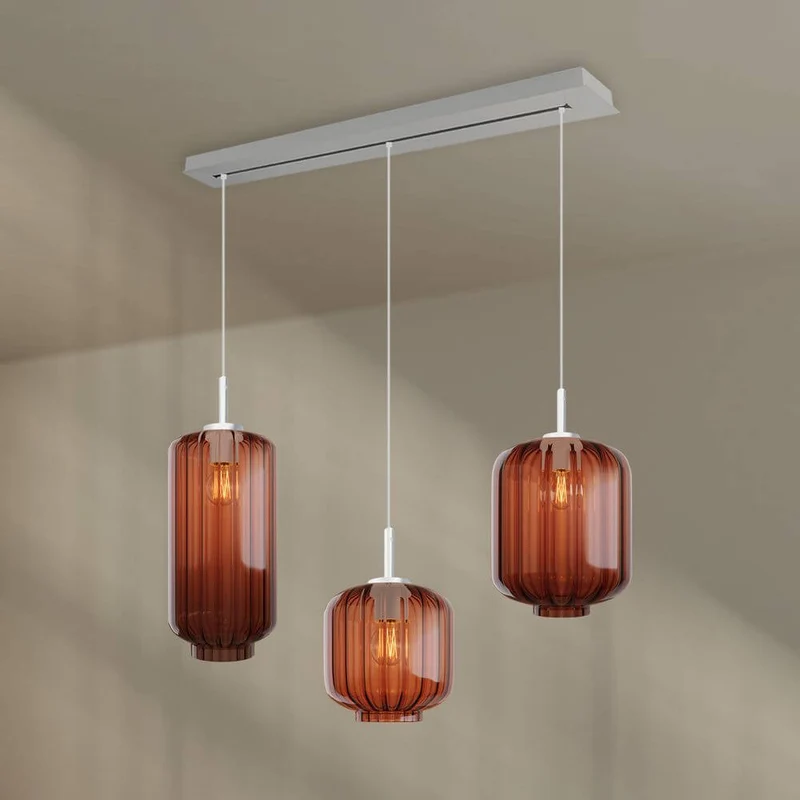 s.luce Velo Esstisch-Hängelampe 3-flammig 120cm Ø 18/20/25cm