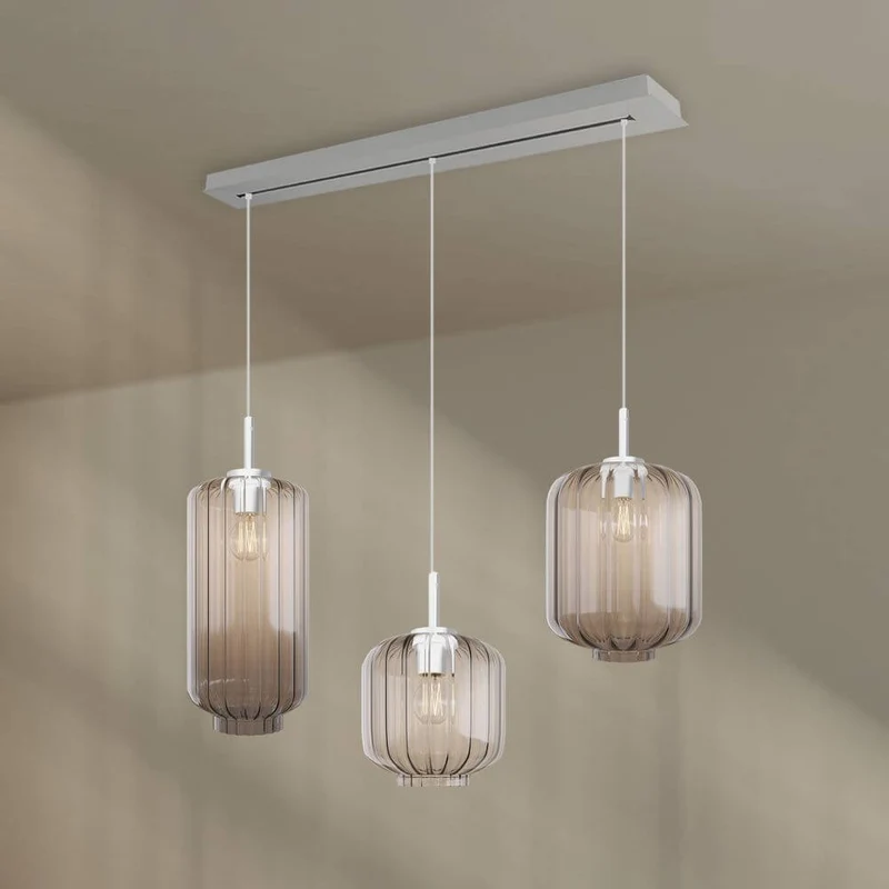 s.luce Velo Esstisch-Hängelampe 3-flammig 120cm Ø 18/20/25cm
