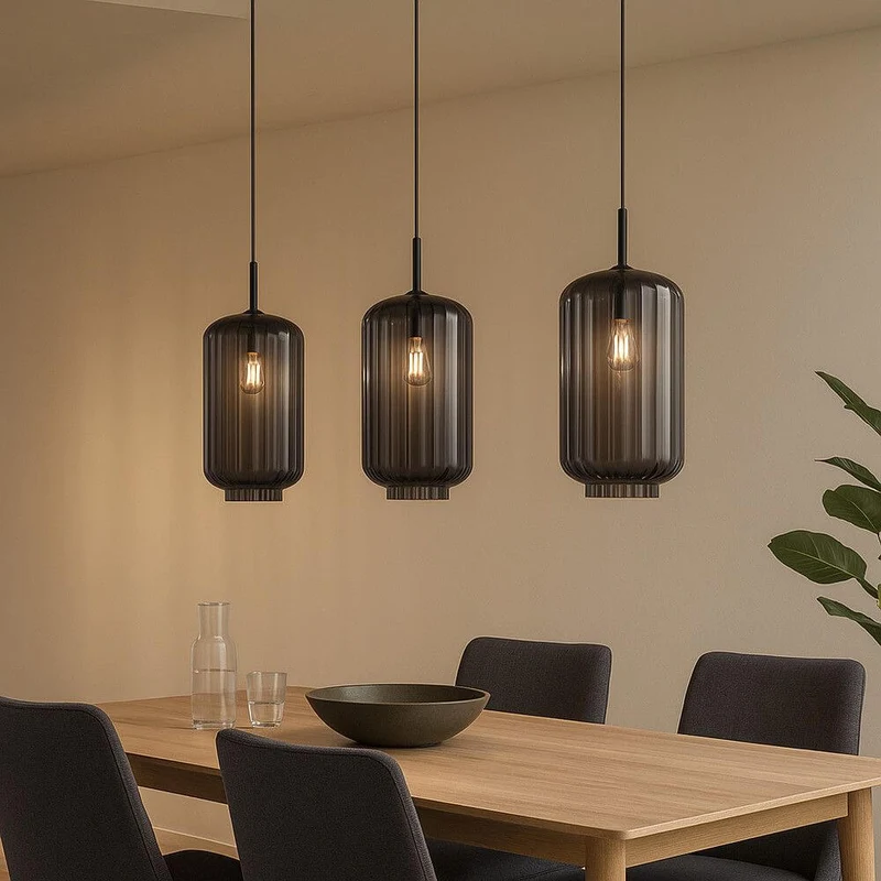 s.luce Velo Esstisch-Pendelleuchte 3-flammig 120cm Ø 18cm