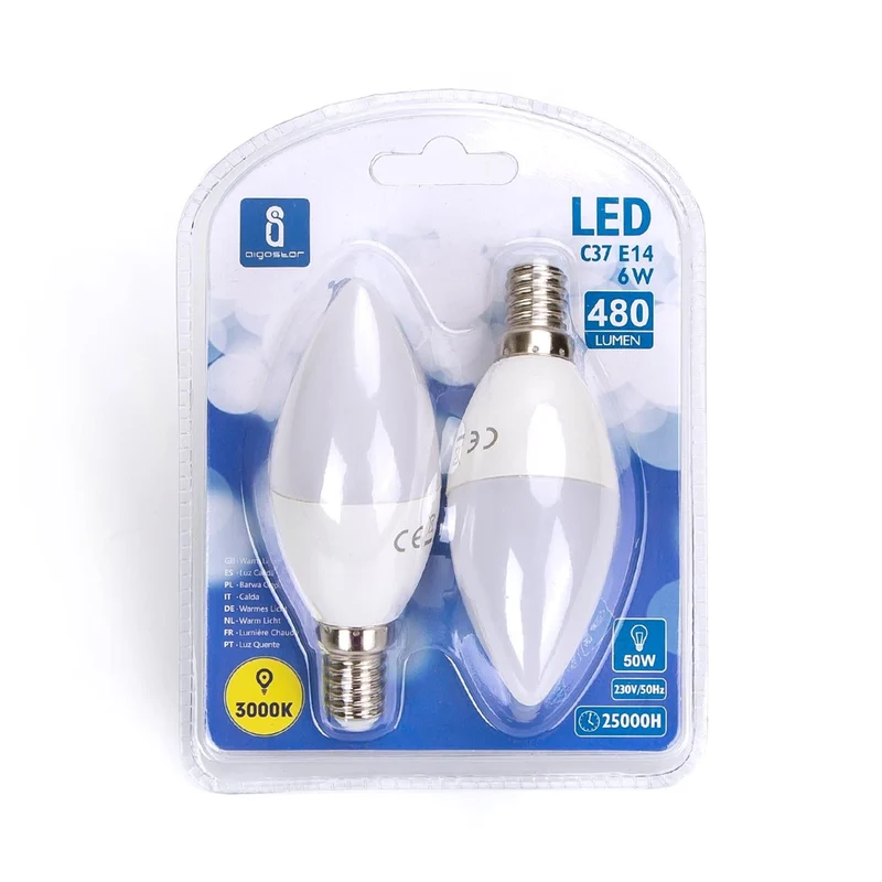 LED Leuchtmittel, E14, 6 W, 510 lm, 3000 K, 2 Stk.