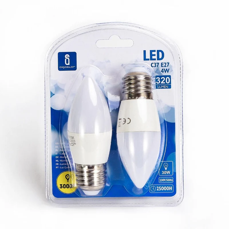 LED Leuchtmittel, E27, 4 W, 340 lm, 3000 K, 2er
