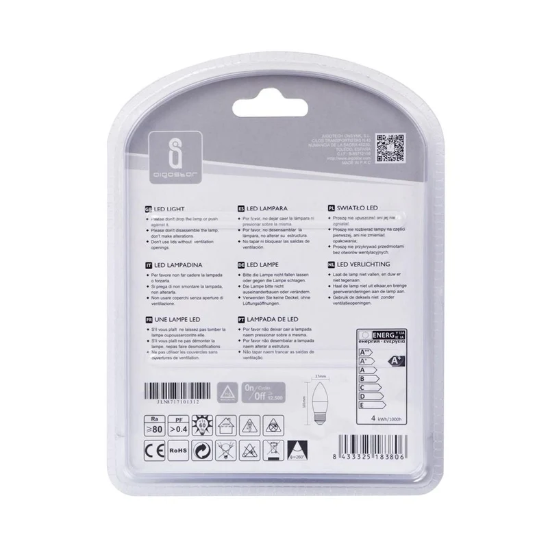 LED Leuchtmittel, E27, 4 W, 340 lm, 3000 K, 2er