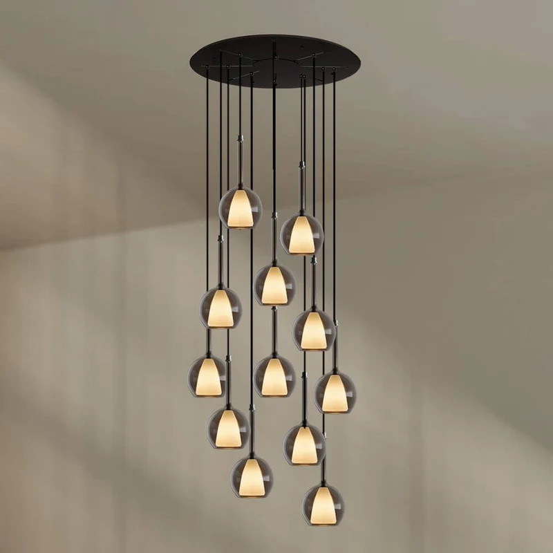 s.luce Belluna Galerielampe 12-flammig Ø 80cm Baldachin