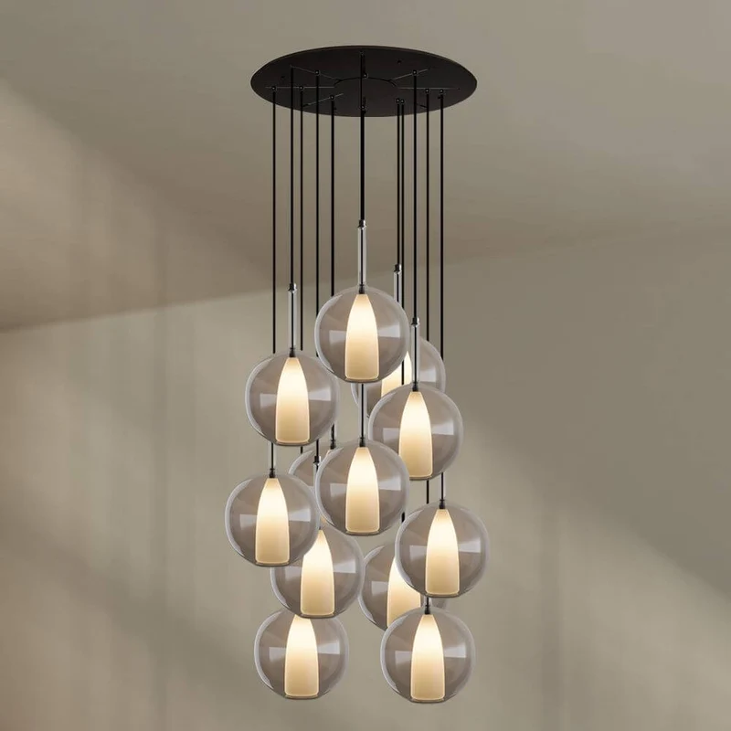 s.luce Belluna Galerielampe 12-flammig Ø 80cm Baldachin