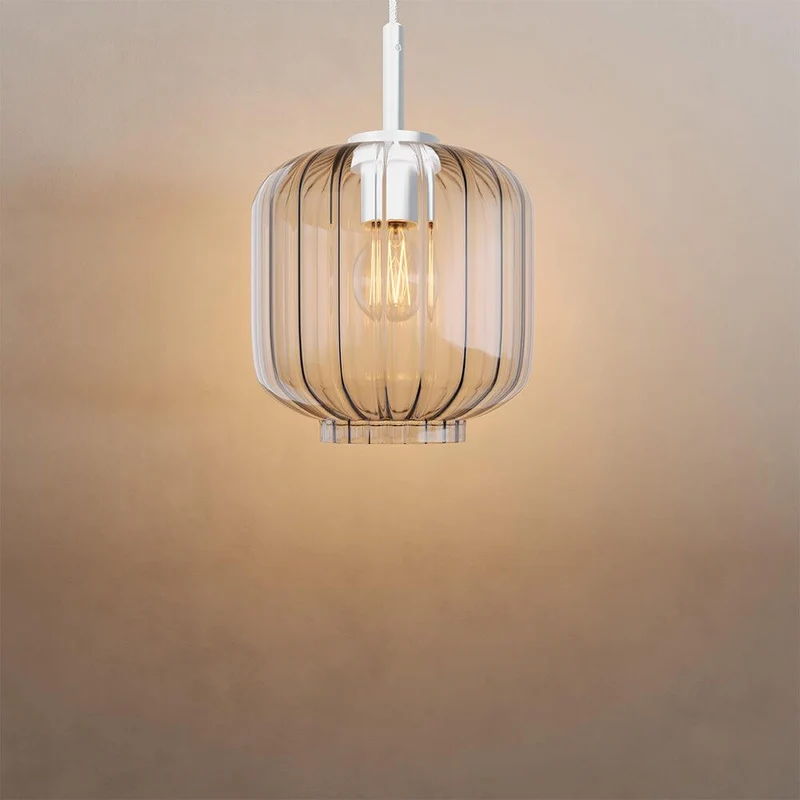 s.luce Velo Glas-Pendelleuchte Aufhängung 150cm Weiß