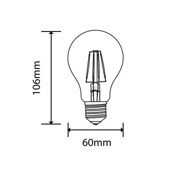 LED-Filament-Leuchtmittel, 5 W, 600 Lumen, E27, 2800 K