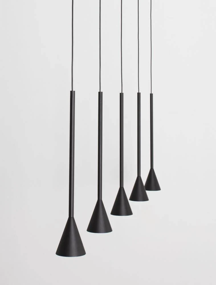 Net LED Pendelleuchte 5-flammig 3000K Schwarz