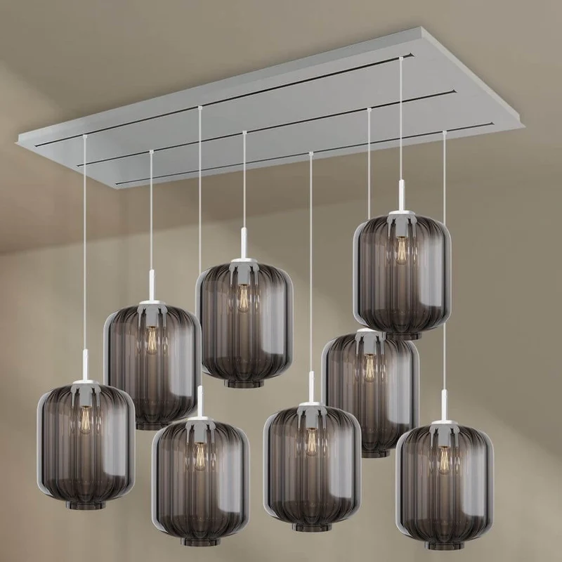 s.luce Velo Esszimmerleuchte 8-flammig 200cm 3-reihig Ø 25cm