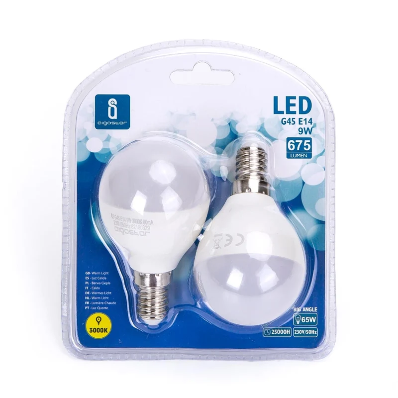 LED Leuchtmittel, E14, 9 W, 840 lm, 3000 K, 2 Stk.
