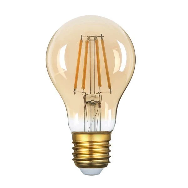 LED Filament Leuchtmittel E27, A60, Golden Glass, 8W, 2700K, dimmbar