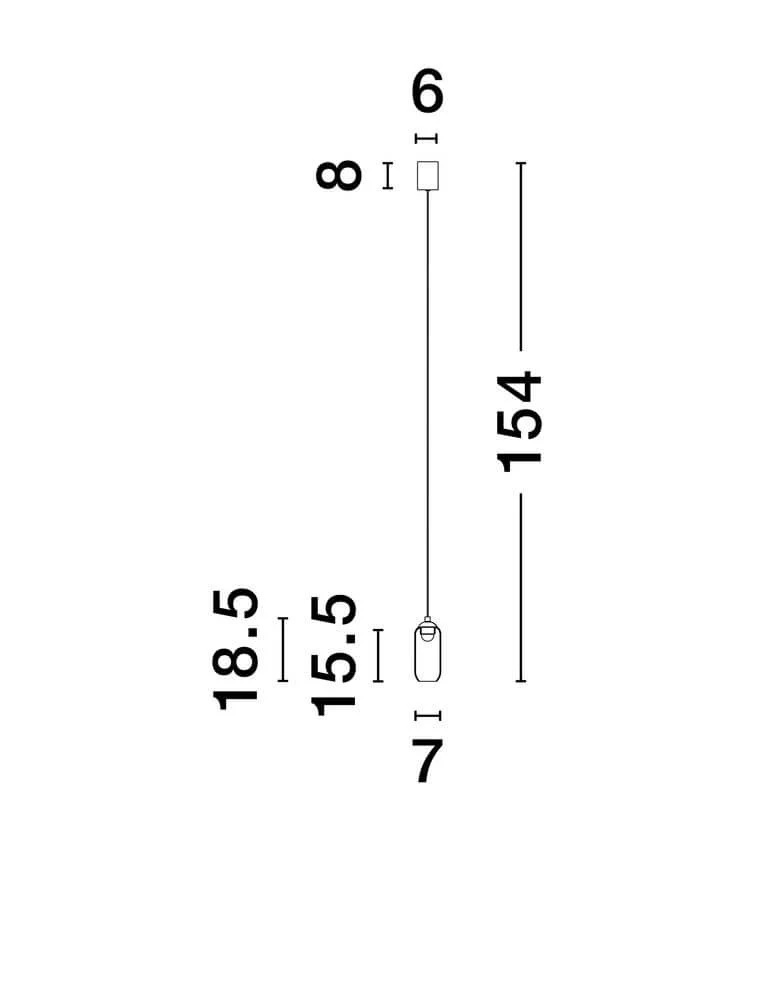 Kita LED Pendelleuchte Ø 7cm 3000K Schwarz, Rauch