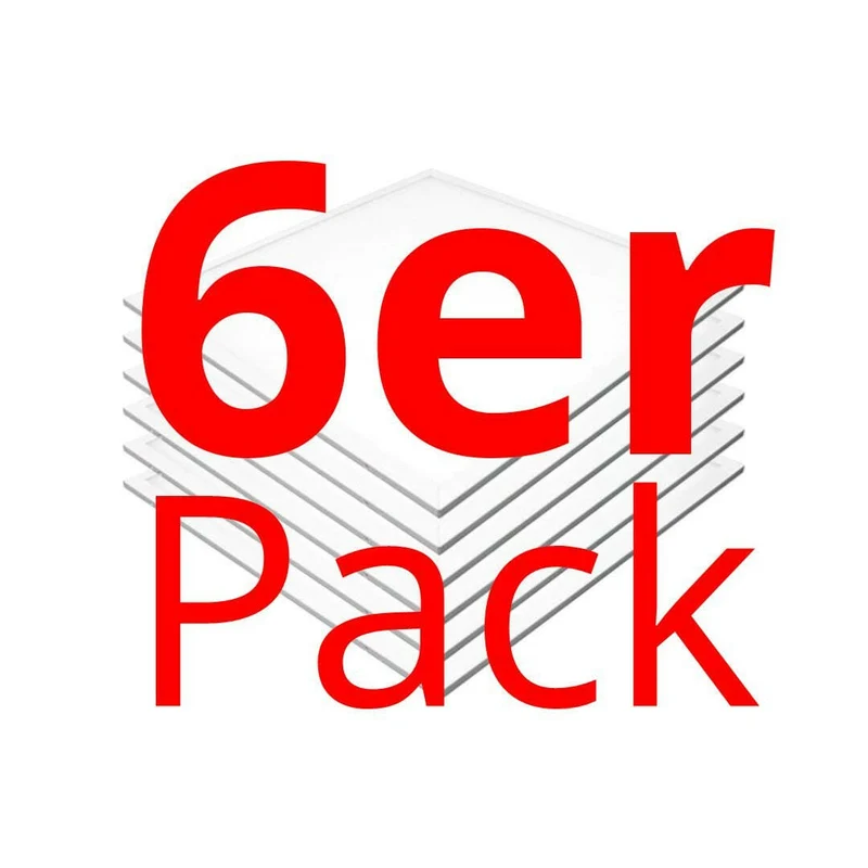 6er-Pack LED-Panel, 45 W, 3600 lm, 2700 K, weiß, 60x60 cm, CRI95, hell