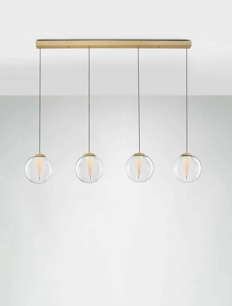 Galeo Pendelleuchte 4-flammig Balken 120cm 3000K Gold