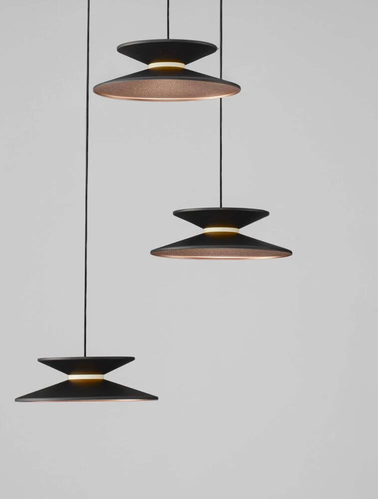 Morfi Pendelleuchte 3-flammig Ø 42cm 3000K Schwarz, Gold