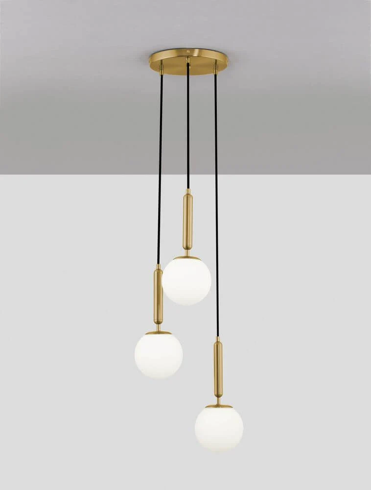 Monet Pendelleuchte 3-flammig Ø 35cm Gold, Weiß