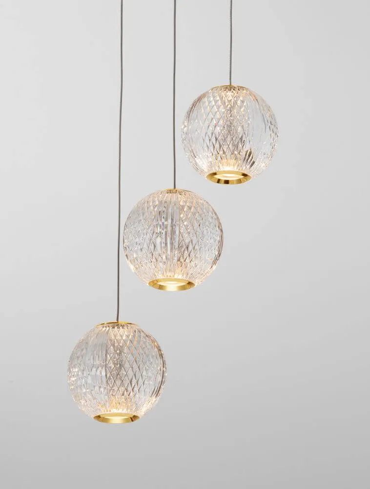 Brillante LED Pendelleuchte 3-flammig Ø 22cm 3200K