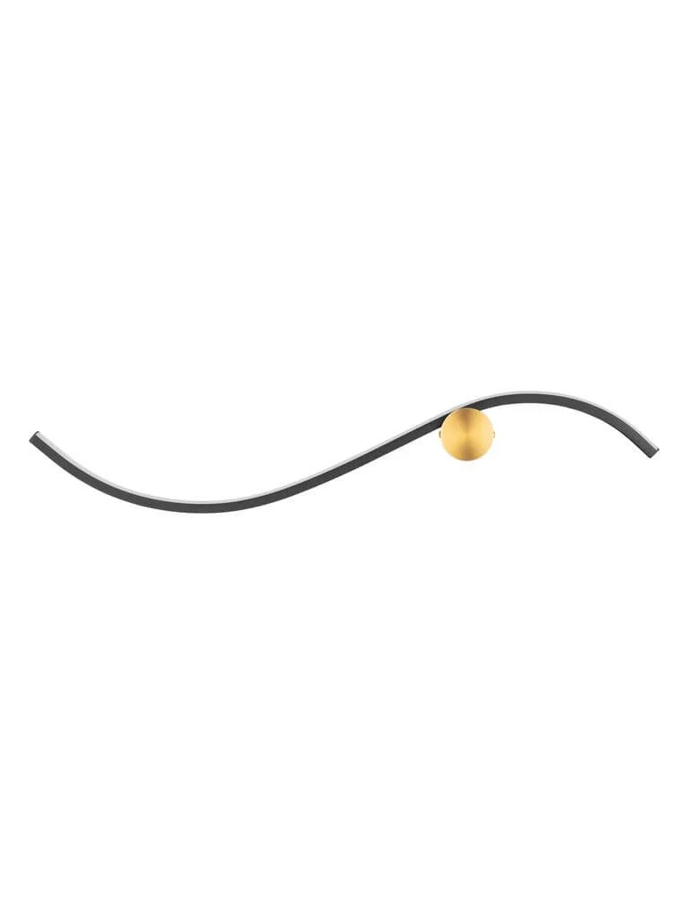 Kima LED Wandleuchte Geschwungen 3000K Schwarz, Gold