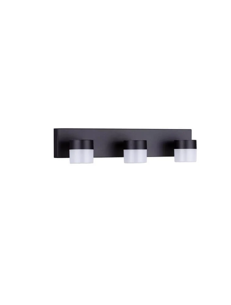 Teko LED Wandleuchte 3-flammig 3000K Schwarz IP44