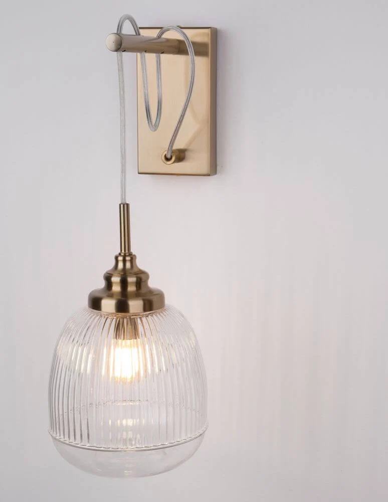 Mond Wandleuchte Gold, Transparent