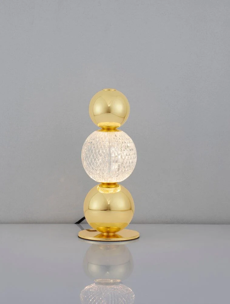 Brille LED Tischleuchte Ø 12cm 3200K Gold