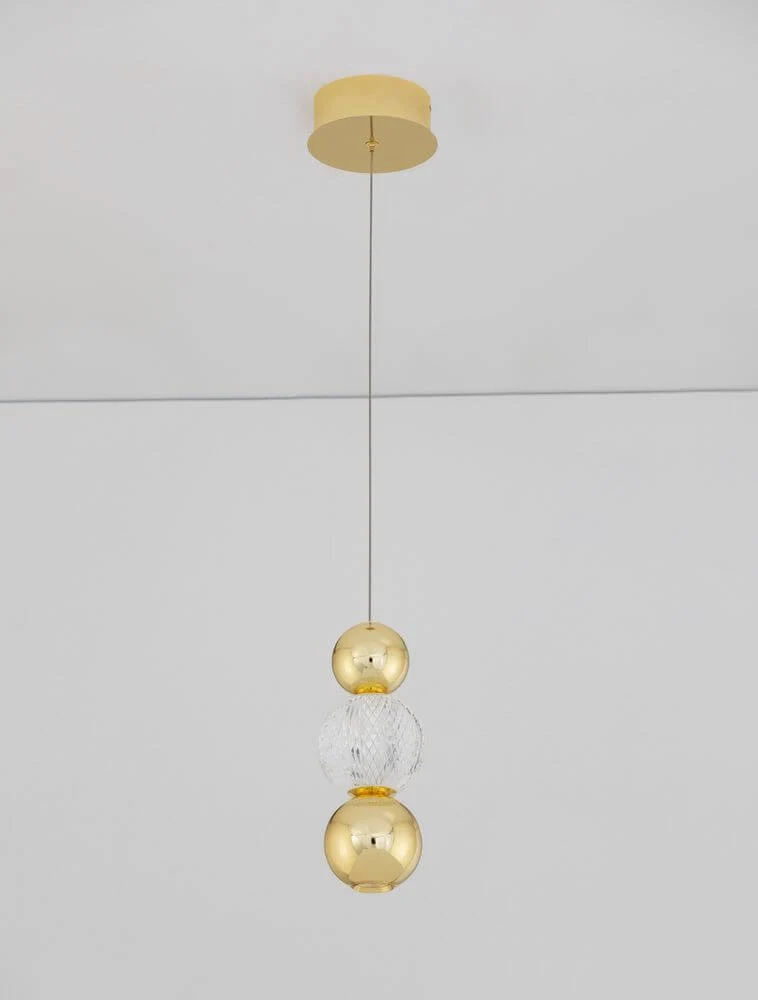 Brille LED Pendelleuchte Ø 14cm 3200K Gold