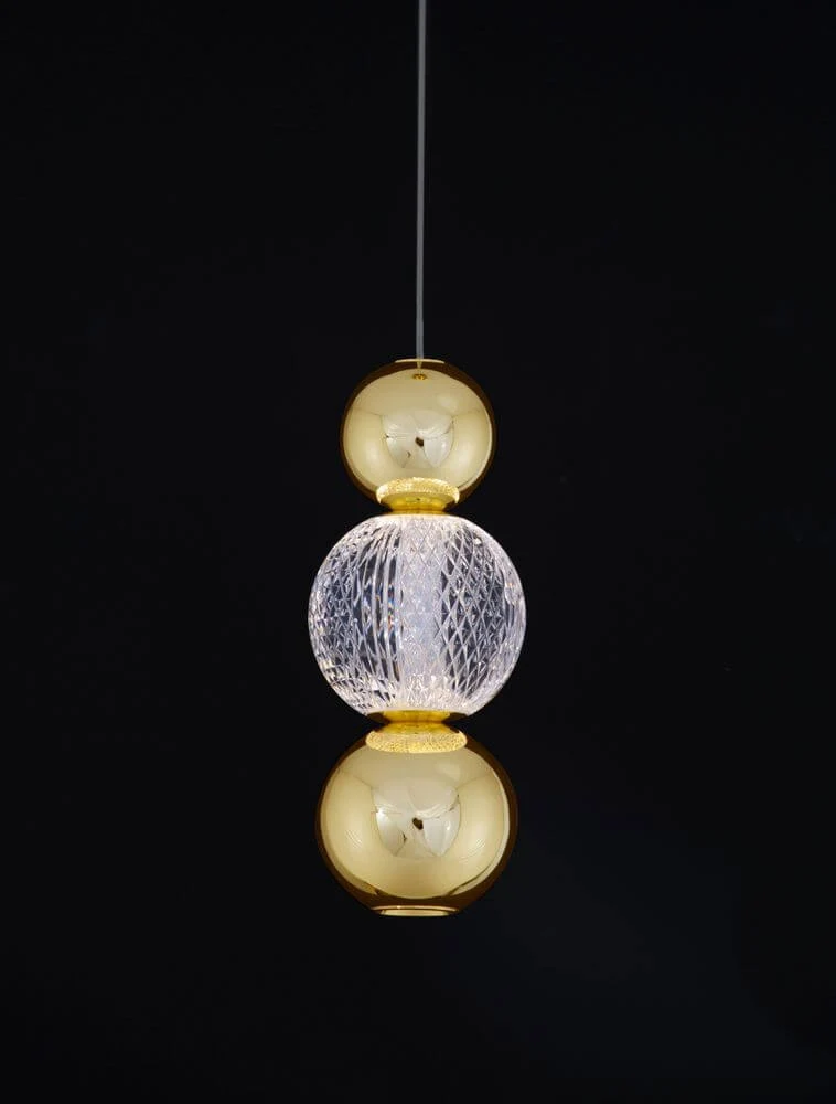 Brille LED Pendelleuchte Ø 14cm 3200K Gold