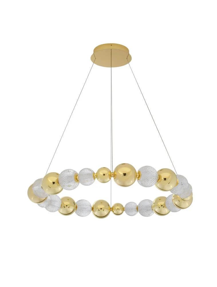 Brille LED Pendelleuchte 12-flammig Ø 94cm 3200K Gold