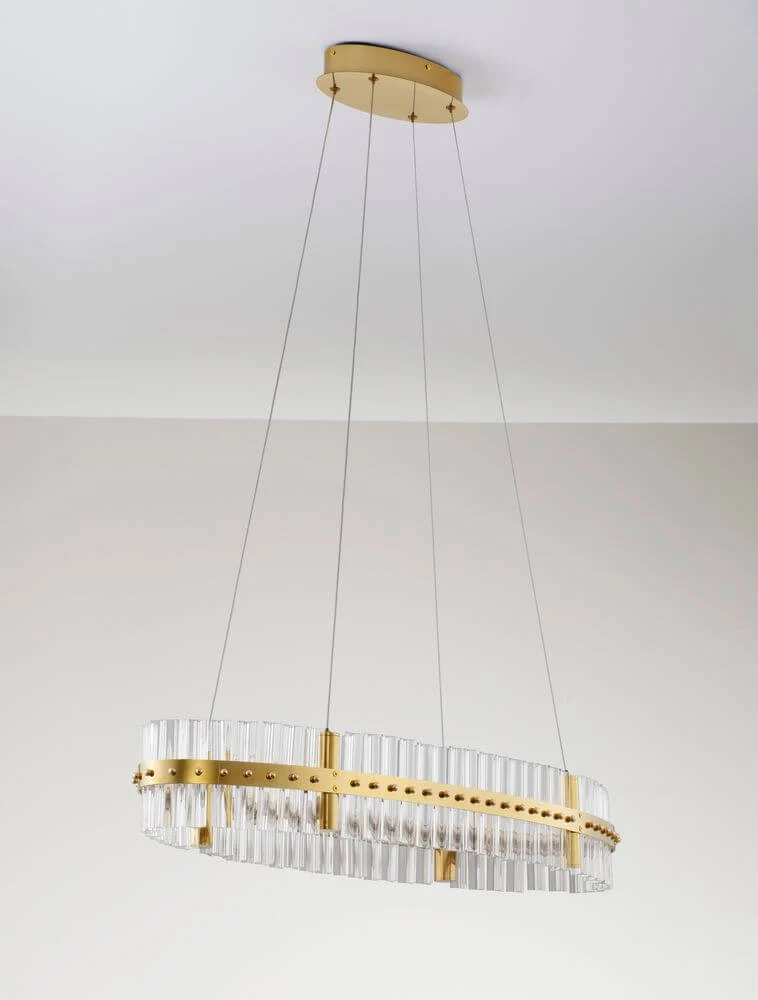 Kezo LED Pendelleuchte Oval Ø 90cm 3000K Gold