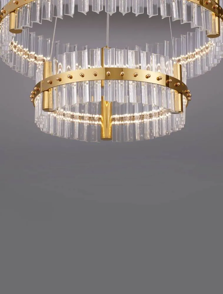 Kezo LED Pendelleuchte 2-flammig Ø 60cm 3000K Gold